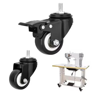 Rueda giratoria de PVC negra de 2 pulgadas (50 mm) con freno continuo, capacidad de carga de 40 kg, con rodamiento de bolas, para muebles de hospital, hotel y baño. - Product Image 3