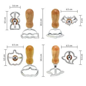 Halloween Ravioli Empanadas Form Zink legierung Keks Gebäck Aus stecher Ravioli Stempel Maker Cutter Form Mit Holzgriff - Product Image 3