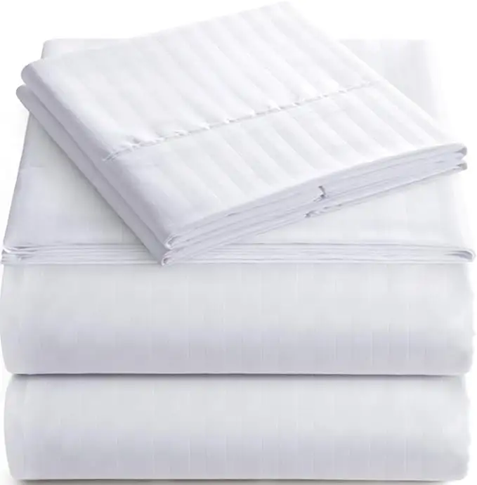 5 étoiles luxe couleur unie 1000 fils compte coton égyptien Westin blanc linge de lit draps d'hôtel