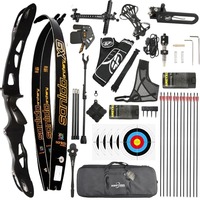 Ensemble d'arc recurve Sanlida Miracle X9 66/68/70" 14-54lbs, poids de tirage réglable, arc multicolore pour le tir sur cible et la chasse