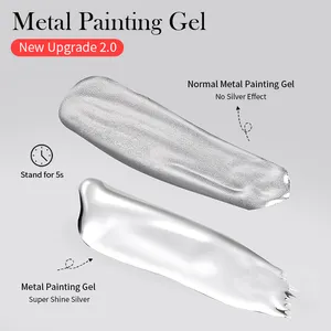 BORN PRETTY 1kg Gel polonais matière première non toxique haute densité miroir métallique peinture Gel couleur argent Chrome Gel pour Nail Art