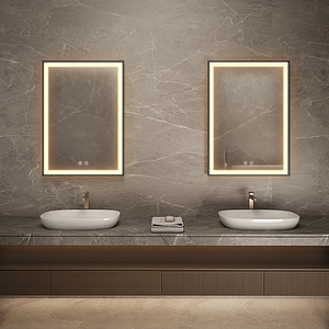 Espejo con marco de aleación de aluminio LED personalizable para uso doméstico/hotelero Espejo de baño con marco de metal - Product Image 1
