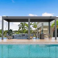 Pergola bioclimatique motorisée en aluminium à lames orientables, nouveau design pour extérieur
