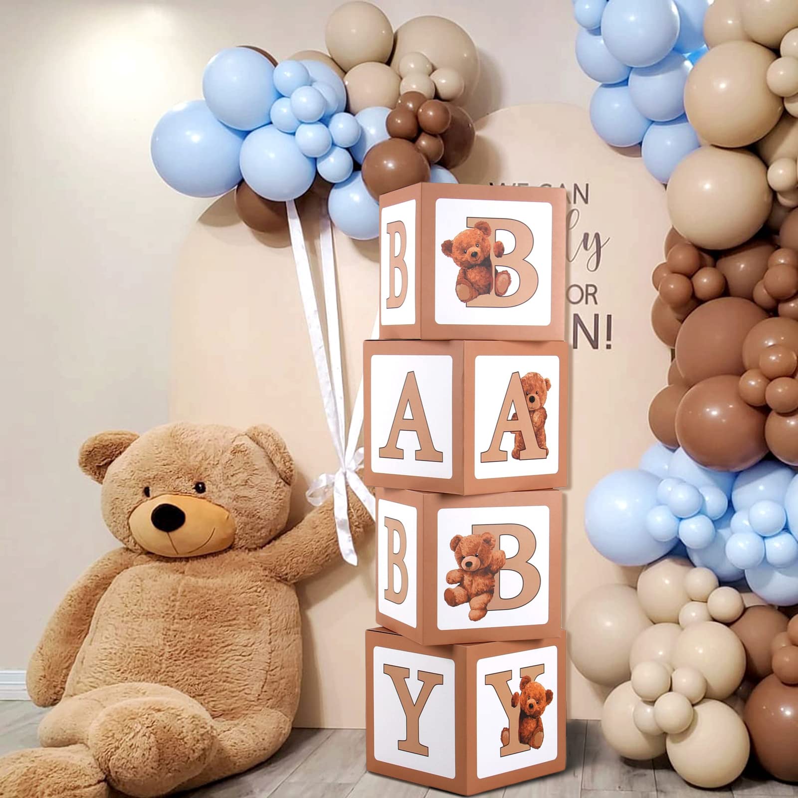 Giochi di baby shower a tema orso, confezione da 20 biglietti di previsione per bambini con orsetto carino per bambino e ragazza, per rivelare il genere, design neutro (BS-BEAR-P