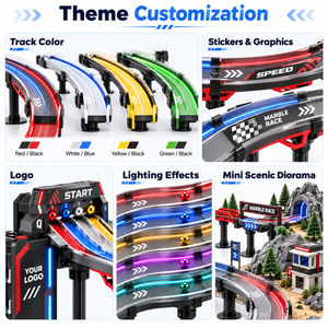 Circuit de course de marbre lumineux à grande vitesse avec logo personnalisé pour compétition de rallye et élévateur électrique - Product Image 5