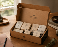 Boîte d'expédition en carton ondulé kraft robuste, écologique et réutilisable, personnalisée pour l'emballage de coffrets cadeaux de café avec insert