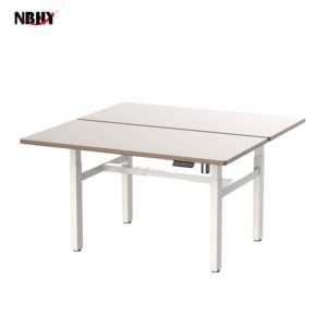 suppliers <b>motorized</b> wooden electric sit <b>stand</b> up <b>desk</b> brown adjust height table laptop gaming work table adjustable metal frame - Product Image 6