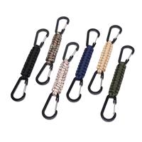 Porte-clés en paracorde avec mousqueton, anneau en D personnalisé, cordon de suspension, crochet pour poussette pour bouteille d'eau, clés, sacs à dos, hommes, femmes