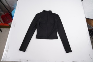 Y2K Gothic Women Long Sleeve <b>Crop</b> <b>Top</b> Zip Front Keyhole Hole Mock Neck Slim Fit Tee Streetwear Vintage Black Cropped T‑Shirt - Product Image 6