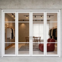 Porte pliante en aluminium sur mesure HUACAI, verre trempé de sécurité pour salon