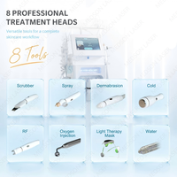 Appareil facial professionnel à hydrogène oxygéné avec atomisation nano, 8 sondes opérationnelles pour éliminer les points noirs et nettoyer les pores