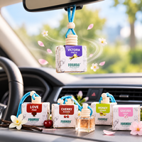 Diffuseur de parfum suspendu pour voiture avec logo personnalisé, flacon en verre rechargeable, bouchon en bois, diffuseur d'huiles essentielles avec cordon tressé