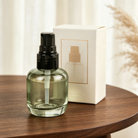 Flacon pompe à lotion en verre rond, pompe à pression blanche, conteneur cosmétique vide pour sérum, lotion, huile essentielle, soin de la peau, liquide