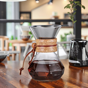 Kim Cương Hình 400Ml Với Bộ Lọc Đến Ấm Cà Phê Nồi Nhiệt Thủy Tinh Cà Phê Chia Sẻ Nồi - Product Image 2