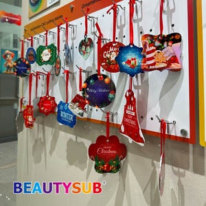 BEAUTYSUB 1.15mm HD Sublimation Aluminium Ornement <span class=keywords><strong>Arbre</strong></span> De Noël Brillant Blanc Ornements Aluminium Imprimable - Product Image 2