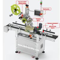 Machine d'étiquetage plate de vêtements d'autocollant automatique de SKILT pour le pot circulaire sur l'étiqueteuse supérieure de corps