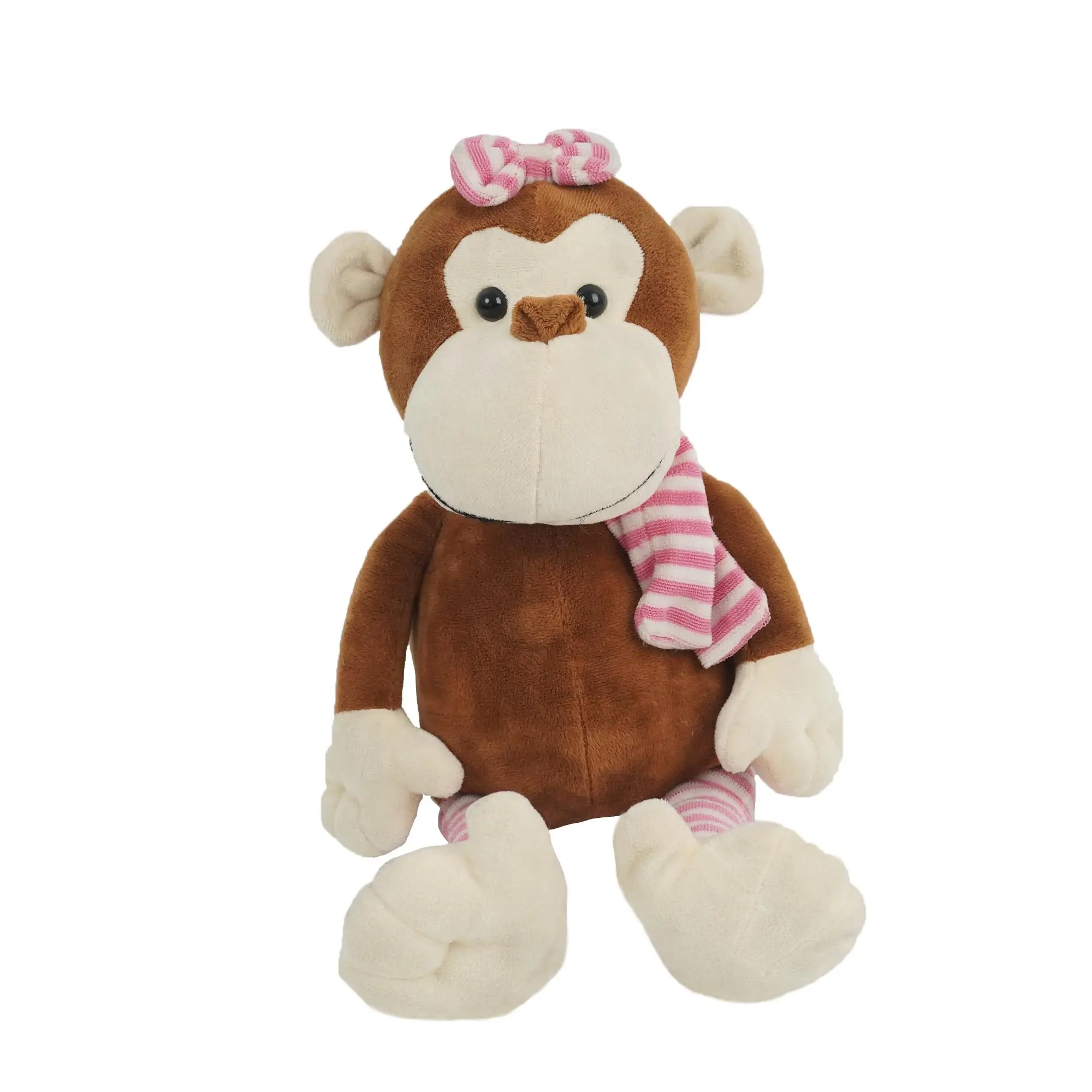 Giocattolo kawaii della scimmia dell'animale farcito bambola molle della scimmia della peluche di George Anime con la sciarpa per i regali dei bambini del bambino