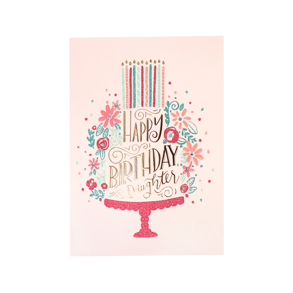 Сделанная на заказ бумажная фольга для торта на день рождения, поздравительная открытка ручной работы на день рождения с конвертом