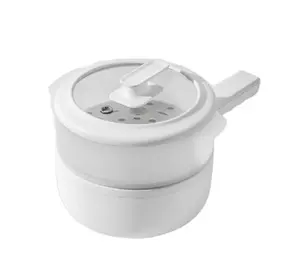 휴대용 더블 레이어 가정용 스틱 냄비 1.6L 전기 밥솥 온도 제어 요리 냄비 올인원 전기 프라이팬