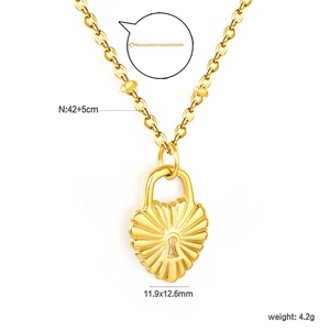 Collar de Moda con Colgante de Corazón en Acero Inoxidable, Chapado en Oro de 18K PVD, Resistente al Agua, para Mujer - Product Image 2