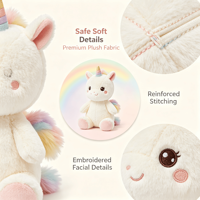 Jouets en peluche personnalisables pour enfants, licorne arc-en-ciel, dessin animé mignon, avec fonction musicale et d'histoires, rembourrés en coton PP intelligent