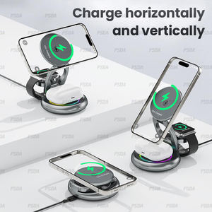 <span class=keywords><strong>Cargador</strong></span> Inalámbrico Magnético 3 en 1 de Metal 360 °   Soporte Plegable Giratorio para iPhone 17 16 15 Pro Max, <span class=keywords><strong>Serie</strong></span> 10 Ultra, AirPods Pro - Product Image 5