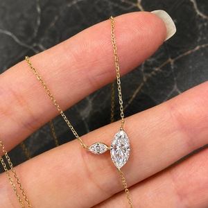 สร้อยคอทองคำแท้ 18K ประดับเพชรทรงมาร์คีส์ 1 กะรัต ผลิตในห้องปฏิบัติการ ยี่ห้อ Xinfly พร้อมจี้ห้อยแบบ Lariat ของขวัญสำหรับผู้หญิง เครื่องประดับคุณภาพสูง - Product Image 6