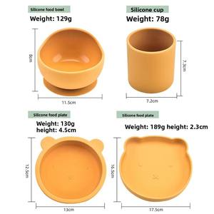 Assiette <span class=keywords><strong>à</strong></span> ventouse <span class=keywords><strong>en</strong></span> <span class=keywords><strong>silicone</strong></span> de qualité alimentaire pour bébé, assiette de repas anti-chute et antidérapante, style macaron minimaliste, ensemble de vaisselle pour enfants - Product Image 3