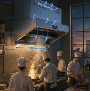 <span class=keywords><strong>Campana</strong></span> extractora <span class=keywords><strong>de</strong></span> cocina comercial sin ventilación <span class=keywords><strong>de</strong></span> alta resistencia sin conductos <span class=keywords><strong>con</strong></span> película <span class=keywords><strong>de</strong></span> agua, ESP, recirculación interior <span class=keywords><strong>de</strong></span> carbón activado HEPA - Product Image 1