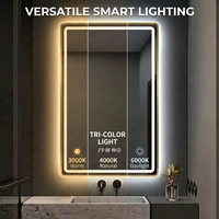 Miroir Intelligent Rectangulaire Rétroéclairé en Gros avec LED 3 Couleurs, Affichage de la Heure et Musique Bluetooth – Exportation Mondiale Directe Usine SOJU