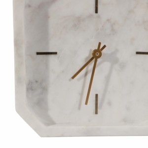 Octagon Marble <b>Table</b> Clock Small Decorative <b>Desk</b> Clock For Living Room Office Mantel Shelf <b>Console</b> <b>Table</b> - Product Image 5