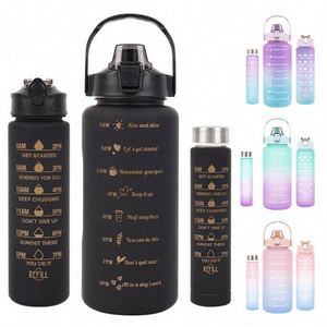 Wholesale Summer Outdoor Large Capacity Sport or Gym BPA-Free Plastic Fitness Travel <b>Water</b> <b>Bottle</b> <b>with</b> <b>Time</b> Maker - Product Image 1
