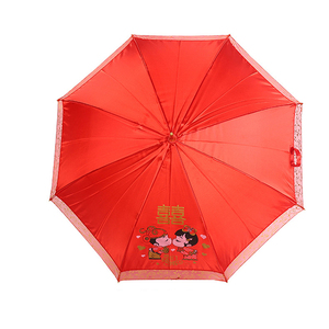CHUVABAND Paraguas rojo de boda de 27 pulgadas con borde de encaje 8K Mango largo Fábrica al por mayor para ocasiones festivas para novias - Product Image 5