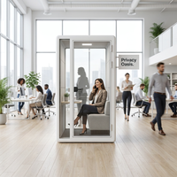 Espace d'étude isolé, unité modulaire silencieuse, 1 personne, pièce acoustique préfabriquée, station d'intimité