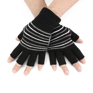 Gants chauds en laine pour hommes et femmes, fourres-doigts chauffants, tricotés, sans doigts, pour cyclisme, USB, collection hiver, référence E1645 - Product Image 4