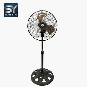 Ventilador de pedestal eléctrico de 110V con base en forma de estrella, 3 aspas de aluminio y rejilla metálica 12360, con flujo de aire potente. - Product Image 1