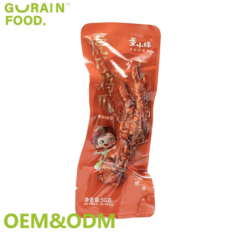 OEM ODM 30 г куриных ножек, Обжаренных с острым вкусом, мясная закуска в пакете, настраиваемый мясной продукт