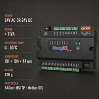 Contrôleur Johnson EasyIO FC-20 BACnet MSTP Modbus RTU 12 entrées universelles 4 sorties relais SPST 48VA 2A 4 sorties analogiques 24V AC HVAC