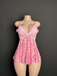 Lencería Sexy para Mujer, Babydoll <span class=keywords><strong>de</strong></span> Encaje, Camisón con Cuello en V, Ropa <span class=keywords><strong>de</strong></span> Dormir <span class=keywords><strong>de</strong></span> Malla, Lencería Exótica, Camisón <span class=keywords><strong>de</strong></span> Novia, Ropa <span class=keywords><strong>de</strong></span> Dormir para <span class=keywords><strong>Boudoir</strong></span> - Product Image 6