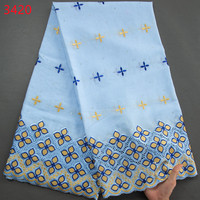 3420 Nouvelle Arrivée Dentelle Nuptiale Blanche Broderie Lafaya Africaine Voile Suisse avec Pierres Nigérienne pour Robe à Dubaï