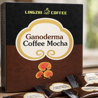 Café instantané Mocha au Ganoderma AMZ Factory Direct, mélange de café amer sans sucre, 168g, 12 sachets, champignon Reishi de qualité supérieure