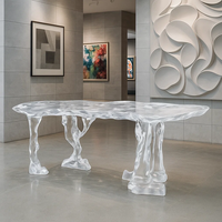 JingYue Maßgefertigter Transparenter Luxus-Acryl-Beistelltisch Handgefertigt Umweltfreundlich Langlebig Traditionelles Design Möbel Kommerziell