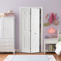 Porte pliante en composite à noyau creux apprêté à 6 panneaux avec ensemble de quincaillerie