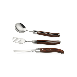 Nouveaux produits : Ensemble de couverts 3 pièces avec manche en bois, <span class=keywords><strong>couteau</strong></span> à steak de poche, <span class=keywords><strong>couteau</strong></span> <span class=keywords><strong>Laguiole</strong></span>, <span class=keywords><strong>fourchette</strong></span> et cuillère à dîner, avec coffret cadeau - Product Image 2