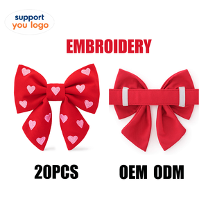 Set Harness dan Tali Anjing Mewah, Pita Anjing Valentine, Dasi Kupu-kupu Anjing Kustom, Set Harness Anti Tarik, Kalung dan Tali Anjing - Product Image 3