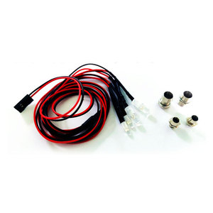 Phares de voiture modèle fabricant, lumières LED rouges et blanches, configurations 2-4-6-8 lumières, coupelles de lampe 3/5 mm, projecteurs LED blancs RC - Product Image 2