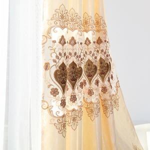 <span class=keywords><strong>Pas</strong></span> <span class=keywords><strong>cher</strong></span> en gros luxe motifs de broderie florale pure tulle fenêtre porte rideau ensemble salon chambre - Product Image 3