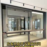 Ventana Abatible Moderna de Apertura Horizontal de Aleación de Aluminio, Impermeable, Insonorizada, con Vidrio Templado para Cocina