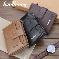 Dompet Pria Baellerry Versi Korea Multi-Slot dengan Resleting, Modis, Kapasitas Besar, Tempat Kartu SIM, Versi Pendek