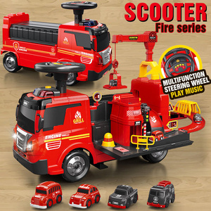Set mainan truk api anak-anak, mobil mainan elektrik <span class=keywords><strong>2</strong></span> In 1 kendaraan di atas mobil mainan dengan jejak bawaan, hadiah ulang tahun anak laki-laki - Product Image 2